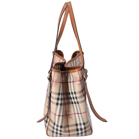 Burberry Small Canterbury Tote Haymarket Check Brown